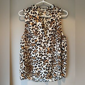 Babaton Leopard Print Sleeveless Blouse